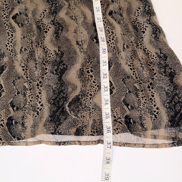 Robbie Bee Sleeveless Silk Shift Dress Python Snake Print Tan Black Neutral 10 - Picture 8 of 10